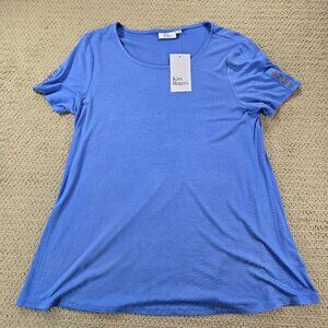 Kim Rogers Womens Small Periwinkle Short Sleeve Top NWT